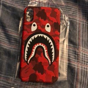 Red Bape Shark Case For iPhone X